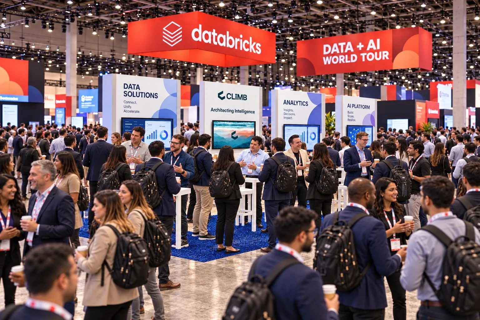 The Climb booth on a busy World Tour show floor